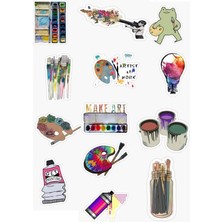 Store Sanat - Ressam -Resim - Çizim - Boyamak Tasarımlı Sticker Seti