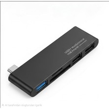 Store 5 In 1 Type-C Hub Adaptör - USB 3.1 Süper Hızlı Veri Aktarımı, Sd & Microsd (Tf) Çift Kart Okuyucu, 2 Port USB 2.0 Çoklu Dönüştürücü, Macbook, Laptop ve Tablet Uyumlu Kart Okuyucu Hub