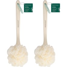 Store Ecopouf Banyo Fırçası, Uzun, Ergonomik Saplı Duş Kabuğu, Ulaşılması Zor Alanları Temizler, Derin Temizlik ve Peeling Yapma, Geri Dönüştürülmüş Ağ, Erkekler ve Kadınlar Için Mükemmel, 2 Adet