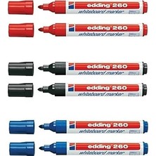 Tahta Kalemi E-260 Kırmızı-Mavi-Siyah 3 Renk Set