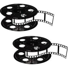 Store 2 Parça Ödül Gece Film Makarası Film Şeridi ile Orta Parça Kırmızı Halı Hollywood Parti Dekorasyonları, 9" ve 15", Siyah/beyaz