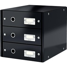 60480095 Click & Store Wow Çekmeceli Evrak Rafı, 3 Çekmeceli, Siyah
