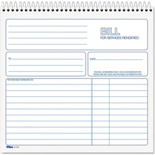 Store 2-Part Carbonless Bill For Services Rendered Book, 22CM x 21CM, 50 Sheets, White, (4133)