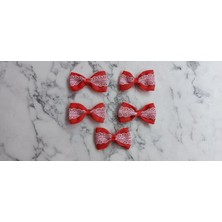 Store Benim Marifetlerim - Dantelli Kırmızı Jüt Kurdele Fiyonk
