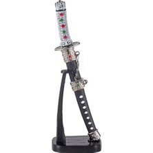 Dekoratif Mini Katana Samurai Zarf Açacağı, Japon Stili Masaüstü Süs Kılıcı, Kaideli Koleksiyonluk Ofis Aksesuarı, Metal Görünümlü Mini Kılıç, Anime & Oyun Temalı Şık Hediyelik Obje (20 Cm)