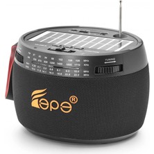 Pileli Store Bluetooth Fm Radyo USB Tf Aux Solar Şarjli Taşinabi̇li̇r Kamp Hoparlör FP396S
