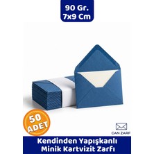 İstisna 50 Adet Lacivert 7x9 cm Küçük Zarf 90 Gr. Kendinden Yapışkanlı Minik Kartvizit ve Davetiye Zarfı