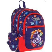 Bereketli Store Kaukko Astronot Desenli Lacivert Okul Çantası | Çocuk Sırt Çantası
