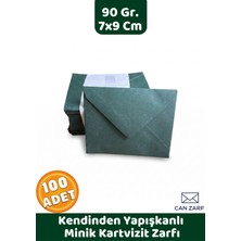 İstisna 100 Adet Çam Yeşili 7x9 cm Küçük Zarf 90 Gr. Kendinden Yapışkanlı Minik Kartvizit ve Davetiye Zarfı