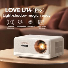 BYINTEK U14 Pro Full HD Projeksiyon Cihazı, 1500 ANSI Lümen, Toz Geçirmez Optik Motor, MEMC, HDR10, Android 11, 24W Surround Ses