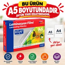 Kraf Laminasyon Filmi Parlak A5 125 Micron 100'lü