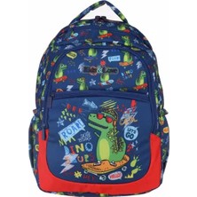 Bereketli Store Kaukko Kids&love Timsah Desenli Lacivert Okul Çantası | Çocuk Sırt Çantası