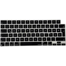 MacBook Türkçe F Klavye Koruyucu Yeni F Düzen M1-M5 | A2681 A3113 A3240 A3449 A2941 A3241 A2442 A2779 A3426 A3434 A2485 A3429 | Silikon Keyboard Cover Touch Id Siyah