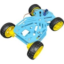 Arduino Uyumlu Ön Tekerleri Dönebilen 4WD Robot Araba Platform Kiti Seti Monte