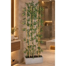Yapay Çiçek Sitesi Bohem Saksıda 7 Çubuklu Yapay Bambu Seperatör 210 cm Banyo Spa ve Güzellik Merkezi Dekorasyonu