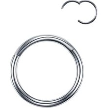 Gümüş Renk Paslanmaz Kararmaz Cerrahi Çelik Tam Halka Kıkırdak Tragus Helix Piercing 3172, Silver Tek Ebat