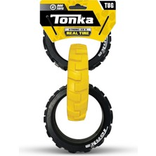 Kauçuk 3 Halkalı Römork Köpek Oyuncağı; Hafif, Dayanıklı ve Suya Dayanıklı, 25 Cm, Orta/büyük Irklar Için, Tek Birim, Sarı/siyah