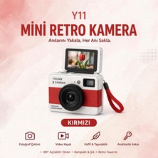 Belirtilmemiş Y1 Thumb Mini KAMERA-180 Derece Dönen Ekranlı Retro Selfıe Kamerası
