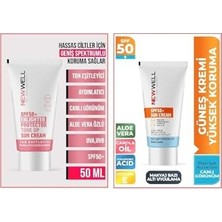 Yüksek Koruma Spf 50+ Aloe Vera ve Ton Eşitleyici SPF50+ Aydınlatıcı Pembe Yüz Güneş Kremi 50 ml