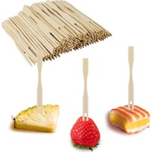 100 Paket Bambu Meze Çatalı; Meze Için Kürdan, Meyve, Kokteyl, Şarküteri Tahtası Aksesuarları Için 3,5 Inç Mini Çatal (100 Paket)