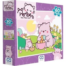 Pembe - The Pink Cat Bahçede Lisanslı 60 Parça 34X24 cm Çocuk Puzzle Yapboz Serisi (CA5336)