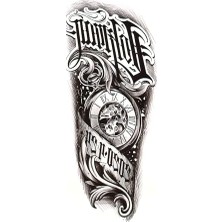 Saat Figürlü Geçici Dövme, Tattoo, Erkek Geçici Dövme, Kol Dövmesi