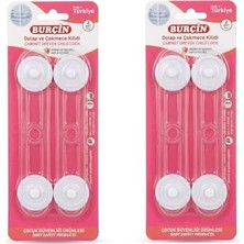 2 Paket Çocuk Güvenlik Kilidi, Toplam 4 Adet, 17 cm Uzun, Çok Amaçlı Bebek Çekmece ve Dolap Kilidi