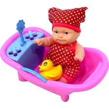 Can Oyuncak Filede Küvetli Et Bebek Kız Çocuklar İçin Renkli Eğlenceli Oyun Seti