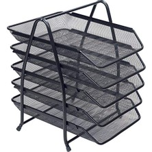 Perfore Evrak Rafı Metal 5 Katlı Siyah 420G