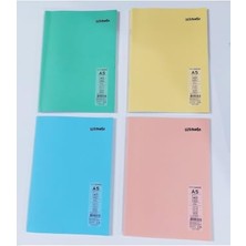 A5 Küçük Boy 40 Sayfa Kareli Plastik Kapak Defter, 4 Adet