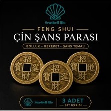 Feng Shui Çin Şans Parası | 3'lü Dekoratif Feng Shui Seti | 2,3 cm | 3 Adet