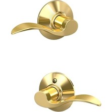 (Bright Brass), Passage Door Levers: Doors & Hardware Accent Bright Brass Hall And Closet Lever F10 Acc 605