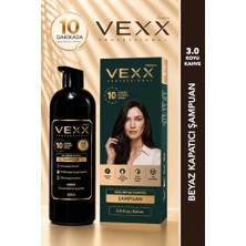 Vexx Professional Beyaz Kapatıcı Pratik Boya Şampuan Koyu Kahve 3.0 Amonyaksız Formül 300 ml