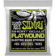 Ernie Ball Normal Slinky Flatwound Kısa Ölçekli Elektrik Bas Telleri 45-105 Kalibre (P02818)