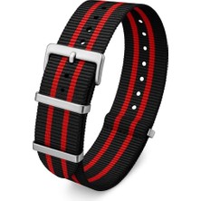 Saat, 18 Mm-20 Mm-22 Mm-24 mm Nato Kumaş Tekstil Kordonu Kayışı N32NYL3-BR