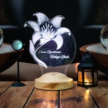 Sevgilambası Zambak Lilyum Işıklı Çiçek Buketi LED Lamba, Öğretmene Hediye, Doğum Günü Hediyesi Kişiye Özel Masa Lambası