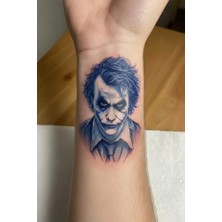 Adil Joker El, Boyun ve Bilek Için Yarı Kalıcı Aylık Geçici Dövme 12X7 cm