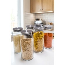 Öz-Home Öz Home 6'lı Vakumlu Metal Kapaklı Cam Saklama/düzenleme Kavanozu 1300 ml