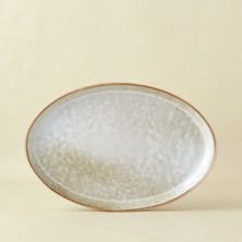 Karaca Rixton Bej Reaktif Kayık Tabak 35,5 cm