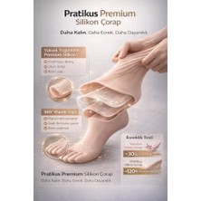 Pratikyus Silikon Nemlendirici Çorap – Çatlak ve Kuru Topuklar Için Bakım Çorabı, Yumuşatıcı Ayak Çorabı (36-38)