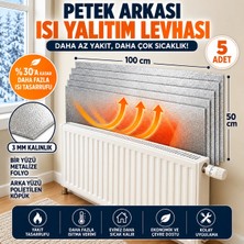 Baffhome 5 Adet Petek Radyatör Arkası Folyo Plaka Kalorifer Soba Arkalığı Alüminyum Isı Yalıtım Folyosu