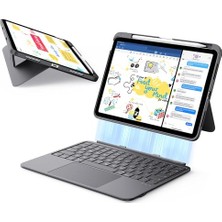 iPad 11. (A16) 2025/10. Nesil Flex Klavye Kılıfı, iPad 10.9 Inç Uyumlu, Yazma/görüntüleme Modlu, Ultra Hafif, Manyetik, Çıkarılabilir Klavye, Koyu Gri