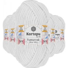 Pileli Store 5 Adet Yumurcak Kadife El Örgü Ipi Kar Beyaz K010 - Kartopu Mudanis