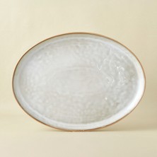 Karaca Rixton Bej Reaktif Kayık Tabak 42,6 cm