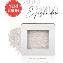 Mücevher Parlaklığında Yoğun Pigmentli Tekli Far Glitter Bomb Eyeshadow 08 Ice Crystal Gleam