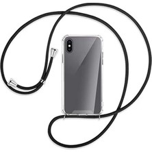 iPhone X/xs Uyumlu Şeffaf Silikon Kılıf, Boyun ve Omuz Askılı, Köşe Korumalı