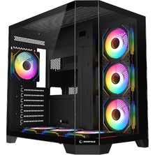 Xaser Rampage Mega V1 Siyah Argb Tempered Glass 850W 80+ Bronze USB 3.0 Atx Mid Tower Kasa