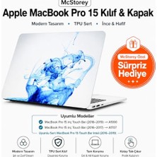 MacBook Pro 15 Renkli Desenli Kılıf A1707 A1990 Uyumlu Baskılı Sert Kılıf Mavi