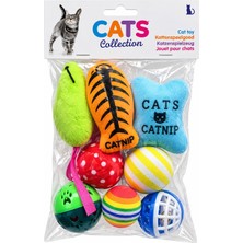 Cats Collection 7 Parça Kedi Oyuncak Seti Catnipli Balık Kemik Fare ve Zilli Toplar