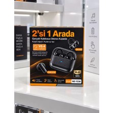 Nemere Ithalat 2’si 1 Arada Kablosuz Bluetooth Kulaklık 4 Kulaklıklı Klipsli ve Kulak Içi Tasarım Hi Fi Ses Dokunmatik Kontrol V5.4 Şarj Kutulu Siyah